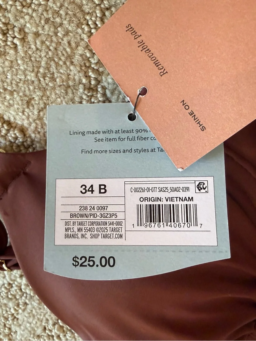 Shade & Shore Mauve-Brown Underwire Bikini Top